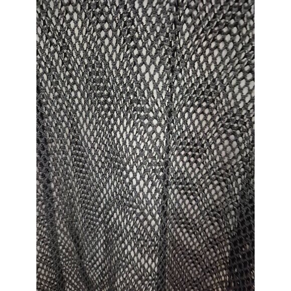 Black Mesh Oversized Top With Pink Trim & Drawstring Hem By Realize 1X - Picture 8 of 8